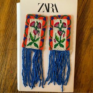 Zara beaded floral design earrings